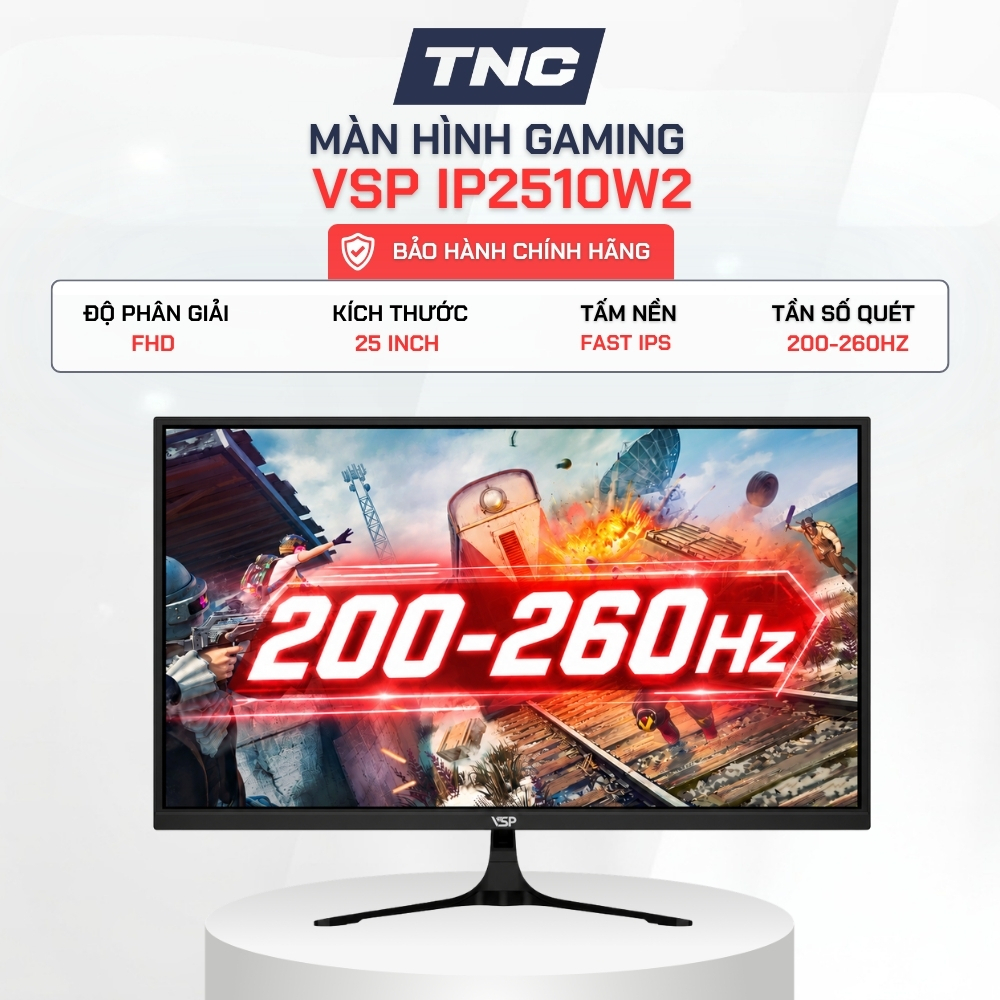Màn Hình Gaming VSP IP2510W2 25 Inch/ Fast IPS/ FHD/ 200Hz-260Hz (OC)/ 0.3ms-1ms - Bảo Hành 36 Tháng