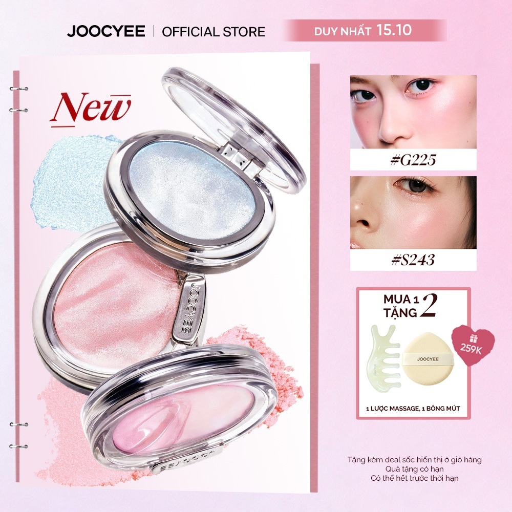 Phấn má hồng nhũ JOOCYEE Aura Collection Phiên bản giới hạn hiệu hứng ửng hồng tự nhiên, nhũ sáng nhẹ