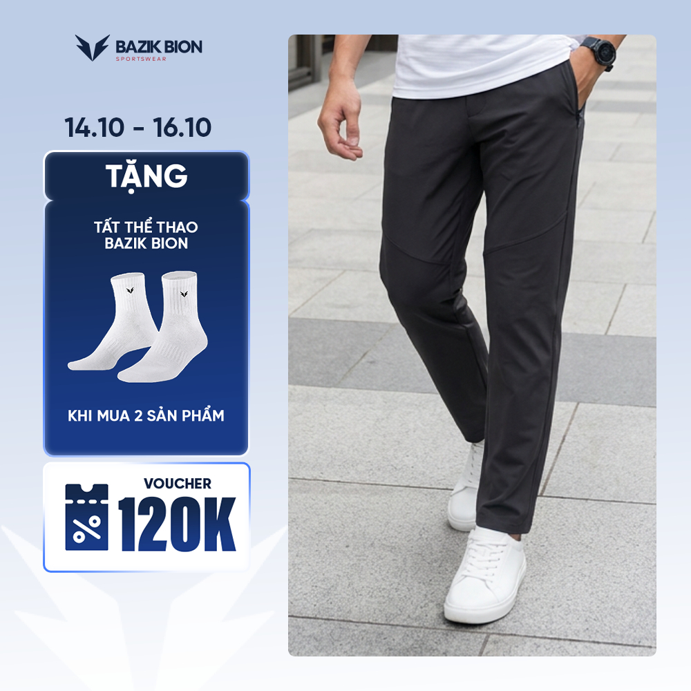 Quần Dài Nam Đa Năng BAZIK TechDry Co Giãn 4 Chiều, Thoải Mái Vận Động, Thể Thao, Đi Làm, Đi Chơi - Q13