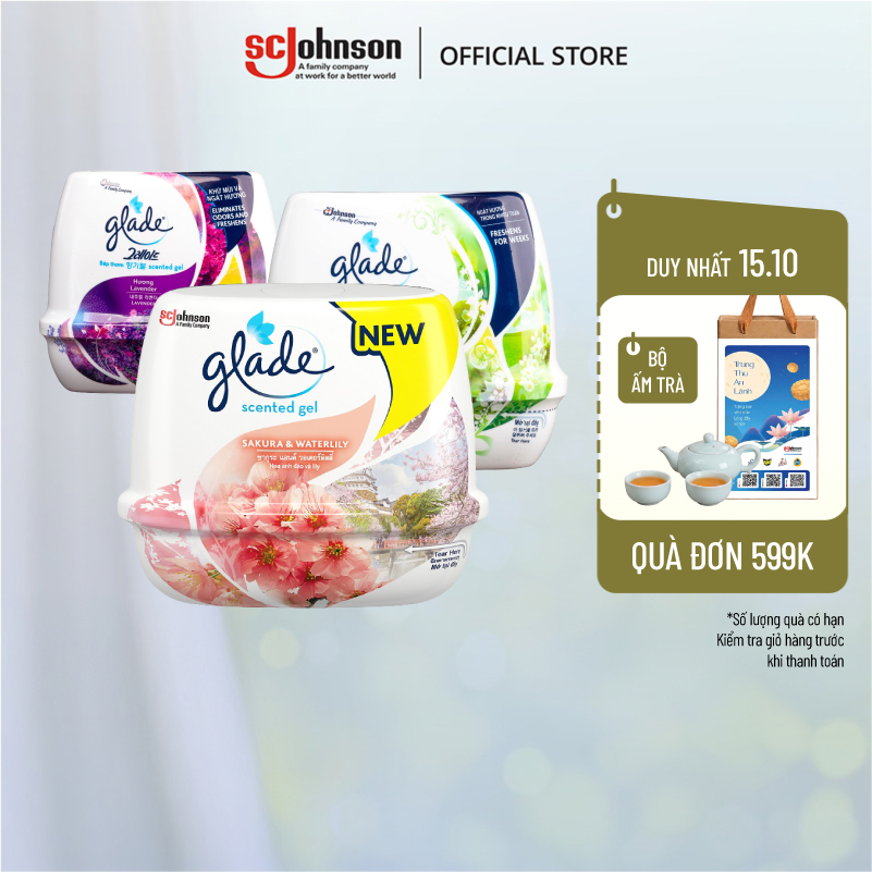 GLADE Combo 4 Sáp Thơm Khử Mùi Lưu Hương Bền Lâu 180g x4