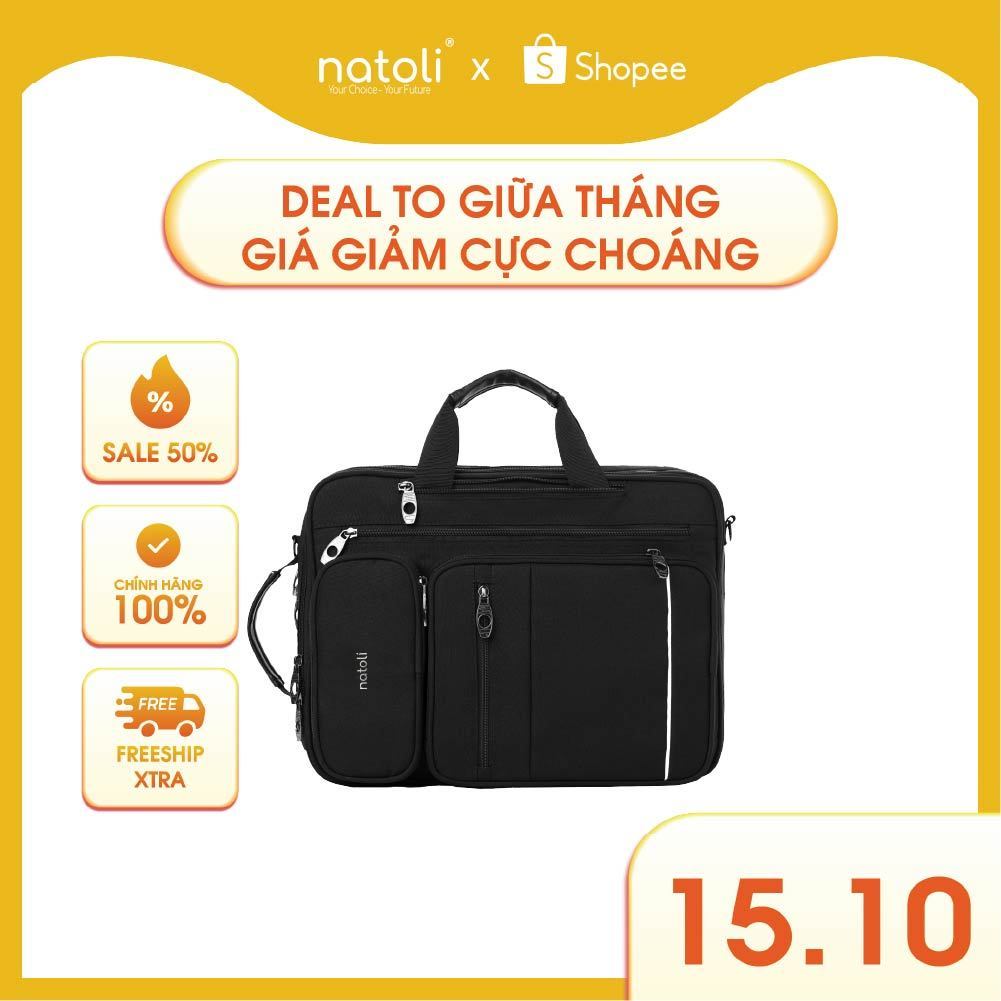 Cặp sách đi học cấp 2, cấp 3 NATOLI Cặp đa năng, Balo đa năng nhiều ngăn BST Classic Multifunctional Backpack B17