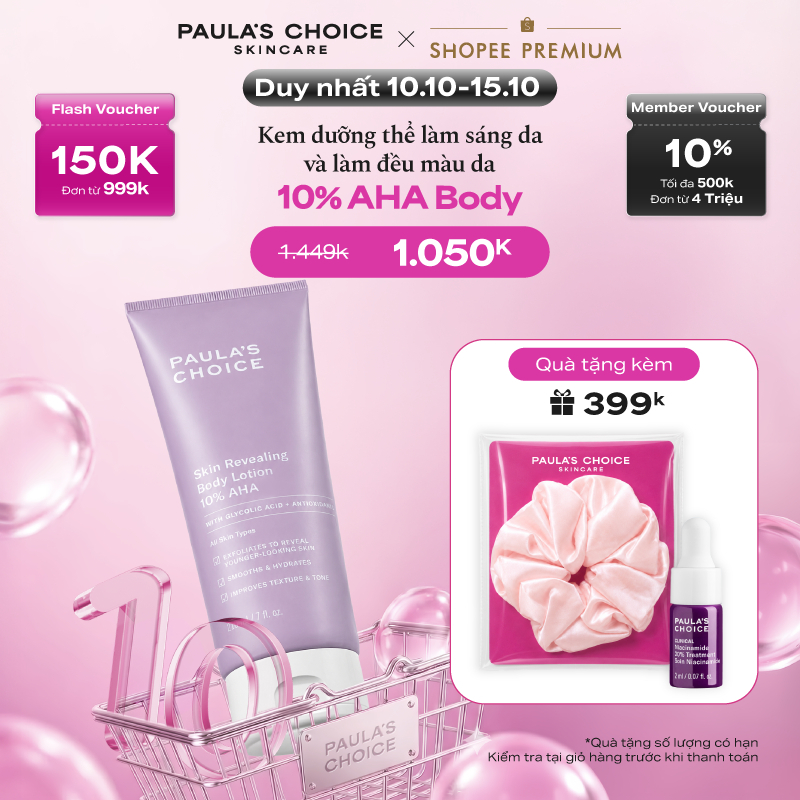 Kem dưỡng thể làm sáng da và làm đều màu da Paula's Choice Skin Revealing Body Lotion 10% AHA 210ml 5900