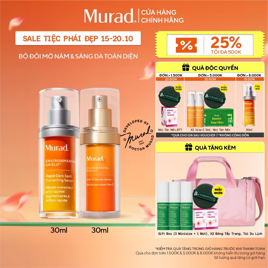 Bộ đôi cải thiện thâm nám Rapid Dark Spot Serum 30ml & làm sáng đều màu da Vita-C Glycolic Serum 30ml