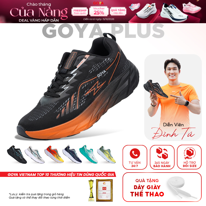 [Tặng dây giày] Giày thể thao chạy bộ nam nữ Goya Plus năm 2026 Công nghê EVA Foam mới nhất, nhẹ êm, nẩy vượt trội