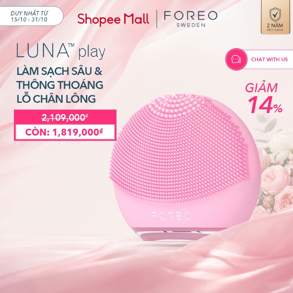 Máy rửa mặt làm sạch sâu với công nghệ T-Sonic™ Foreo LUNA 4 play Facial Cleansing Brush
