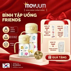 Bình tập uống PPSU Moyuum - Bản Friends - Thế hệ 3 - 170ml/270ml/330ml