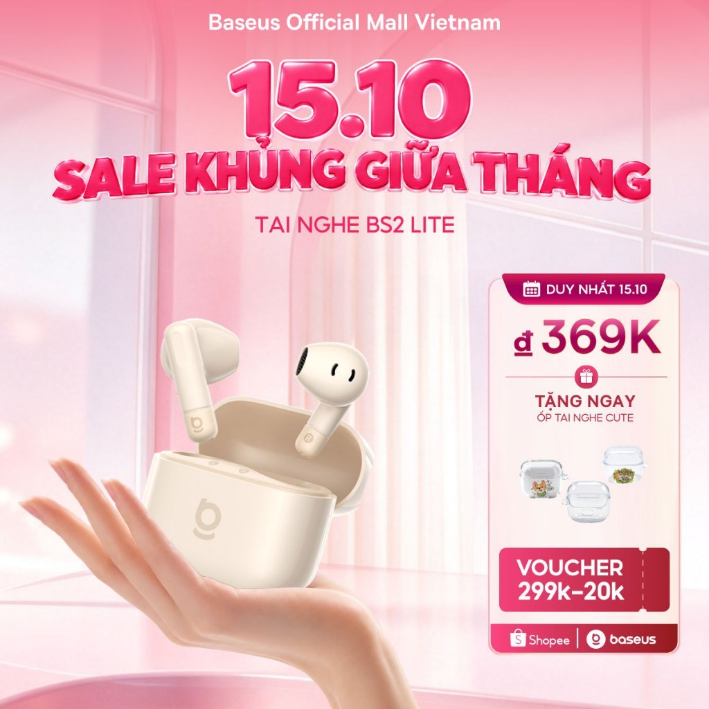 [Giá Sinh Viên - Chọn Là Mê!] Tai Nghe Baseus Bass BS2 Lite Bluetooth 6.0 &2 Mic AI Call Rõ, Nghe Nhạc, Tập Luyện Cực Đã