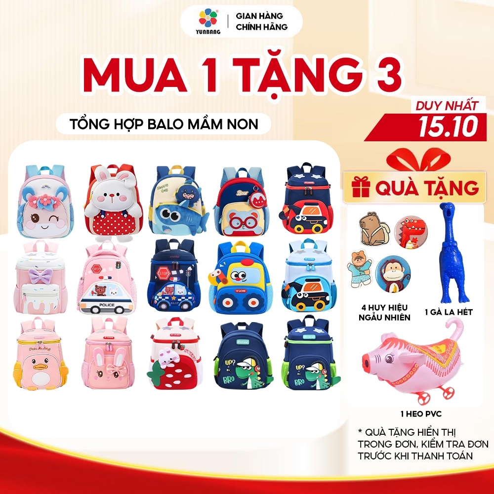 Balo Mầm Non Cho Bé 1–6 Tuổi, Balo Trẻ Em Mẫu Giáo Đi Học Siêu Nhẹ Chất Liệu Cao Cấp