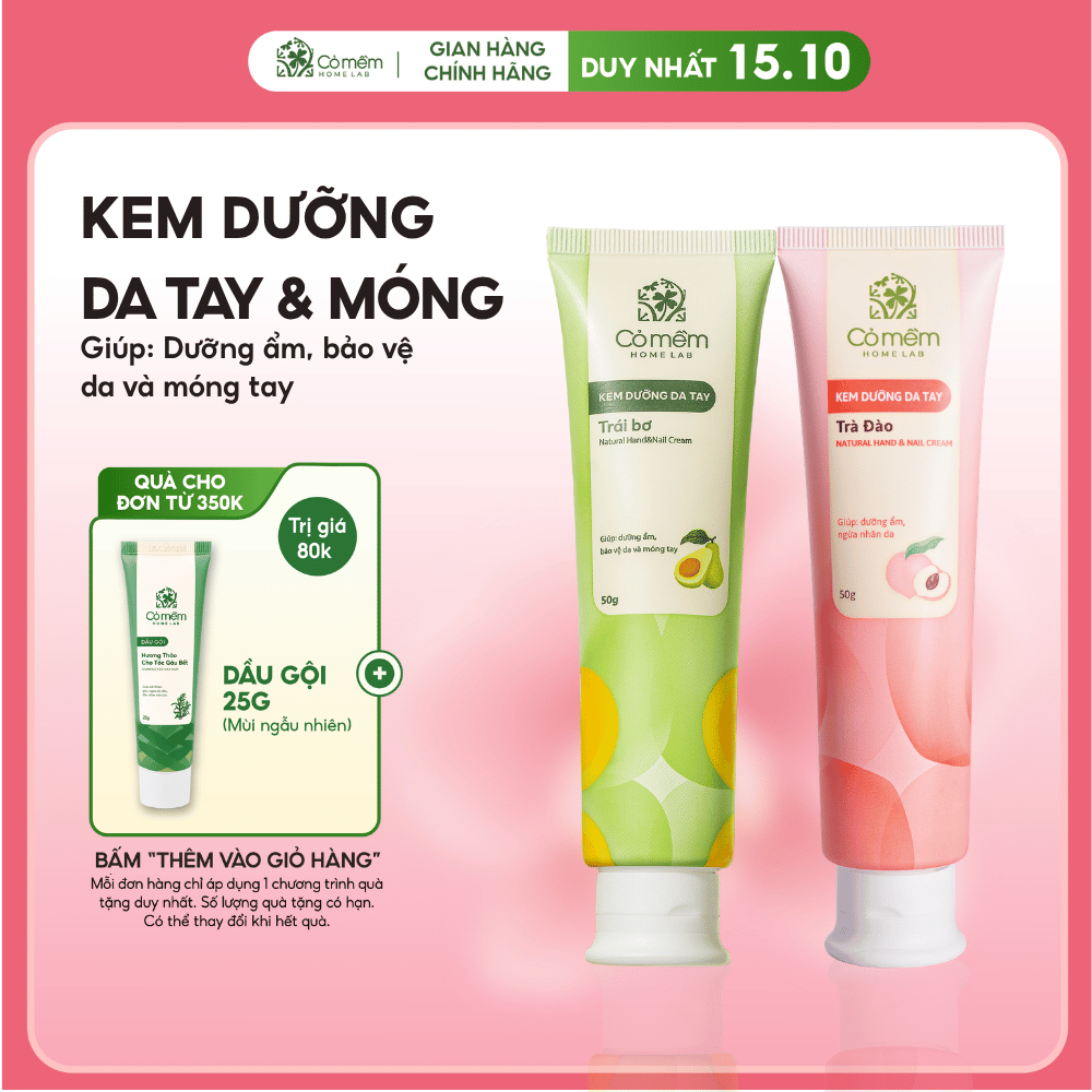 Kem Dưỡng Da Tay Và Móng Dưỡng Ẩm Mềm Mịn Hand Cream Cỏ Mềm 50g