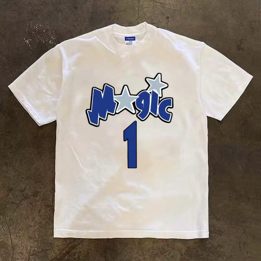 Áo thun cổ tròn unisex in họa tiết Magic số 1 ngôi sao phong cách Mỹ ...