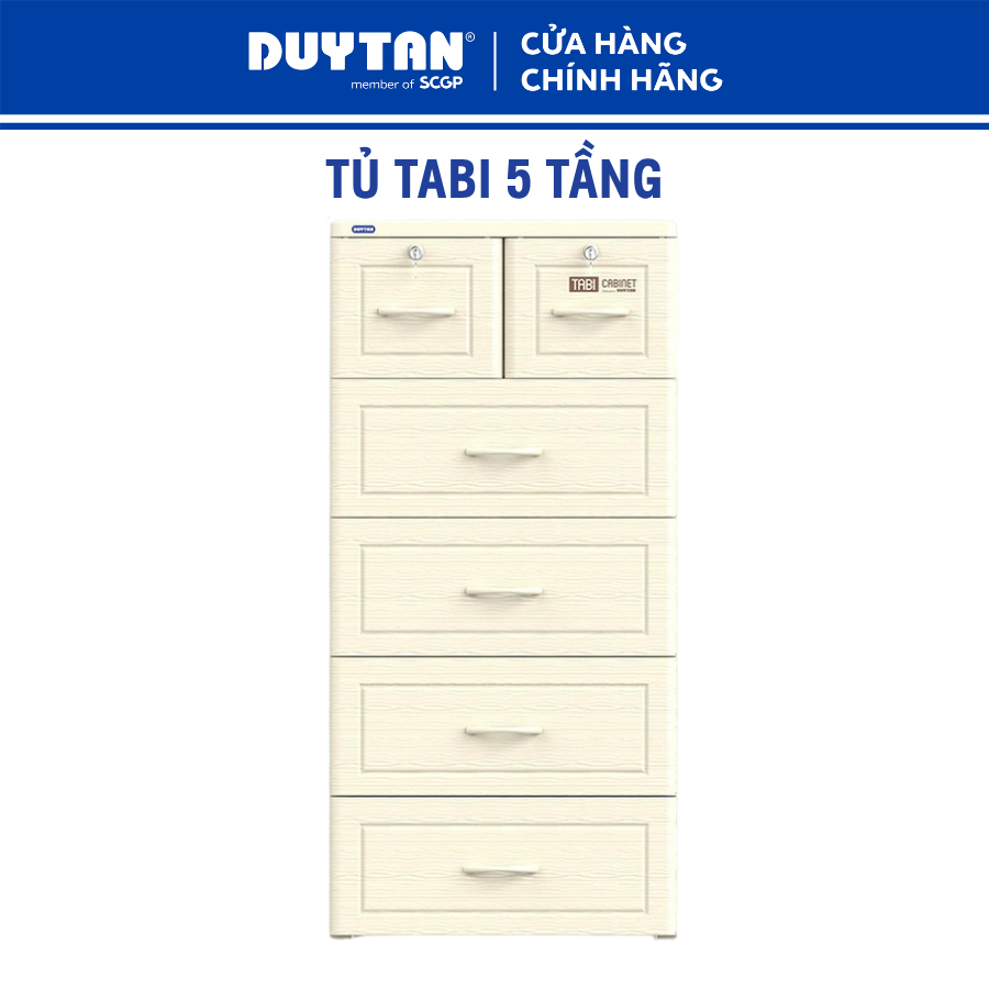 Tủ Tabi 5 tầng DUY TÂN nhựa PP/ABS, bao gồm 4 hộc lớn và 2 hộc nhỏ, tủ quần áo đa năng, tiện lợi