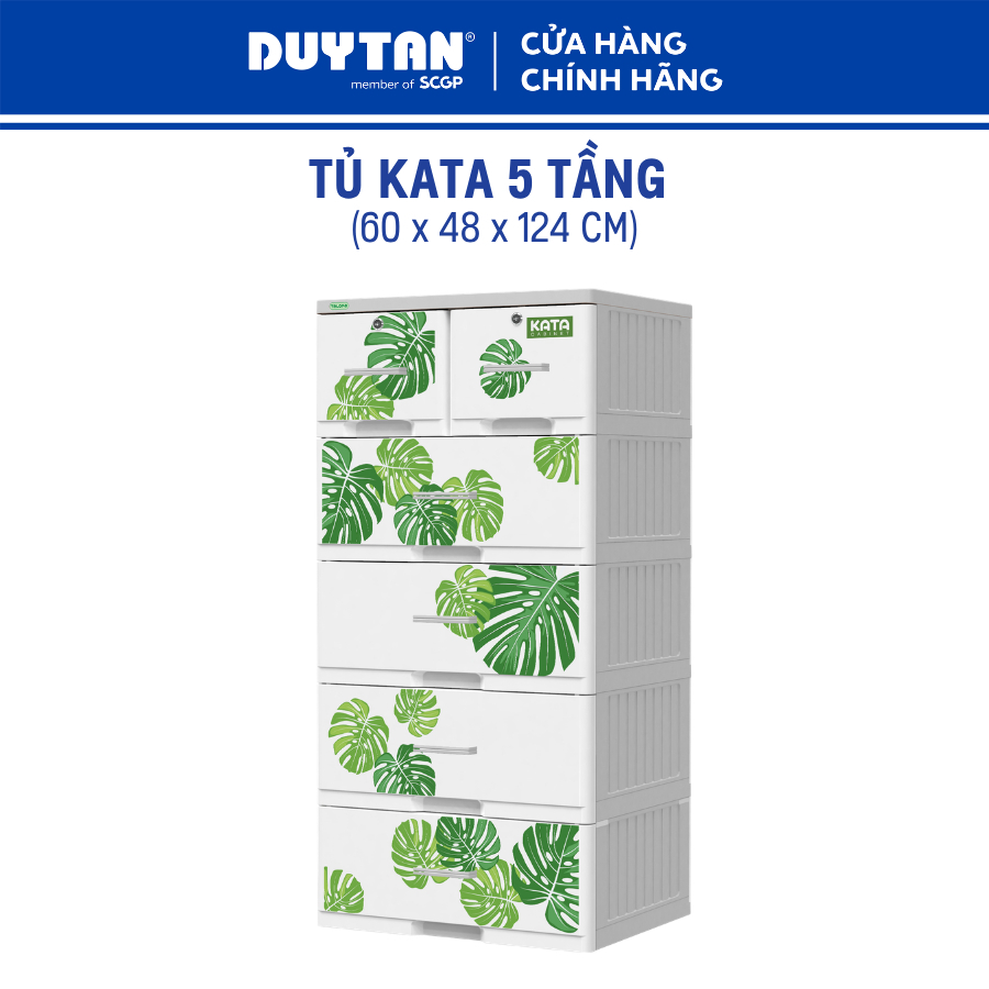 Tủ KATA 5 tầng DUY TÂN nhựa PP/ABS, bao gồm 4 hộc lớn và 2 hộc nhỏ, tủ quần áo đa năng, tiện lợi