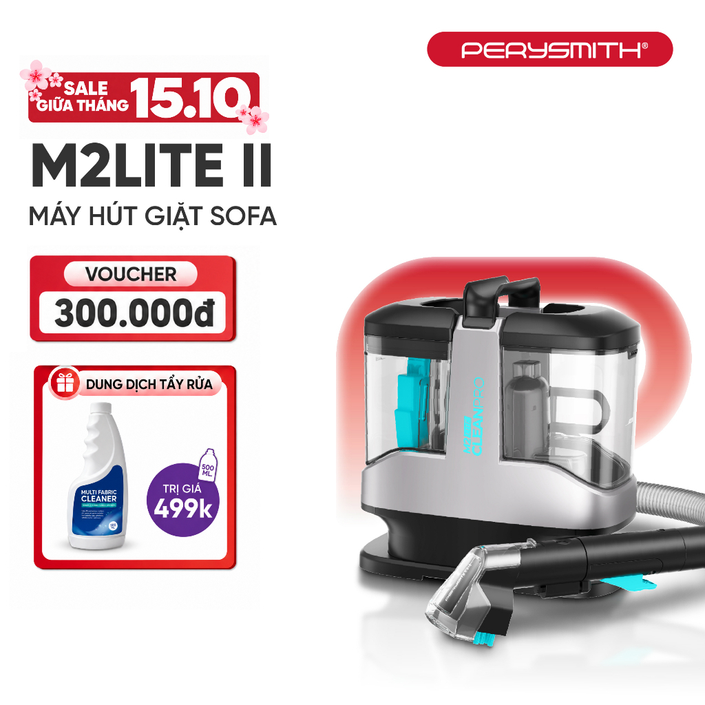 Máy Giặt Hút PerySmith M2Lite-II CleanPro Diệt Khuẩn Giặt Hút Giặt Đệm Làm Sạch Ghế Sofa Nệm Thảm