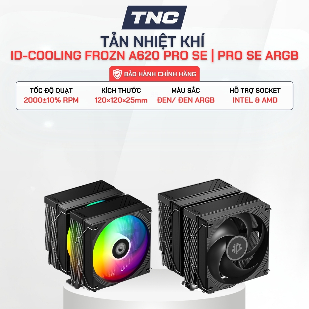 Tản Nhiệt Khí CPU ID-COOLING Frozn A620 PRO SE | PRO SE ARGB | Tháp Đôi - Bảo Hành 36 Tháng