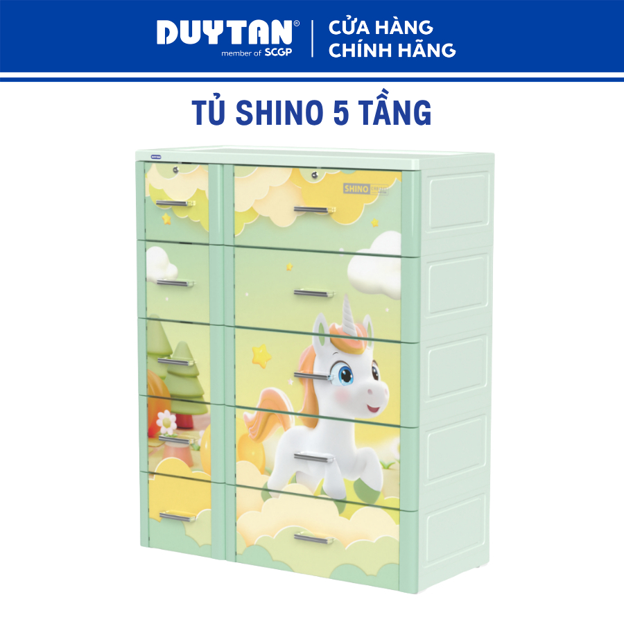 Tủ Shino 5 tầng DUY TÂN nhựa PP/ABS, bao gồm 5 hộc lớn và 5 hộc nhỏ, tủ quần áo đa năng, tiện lợi