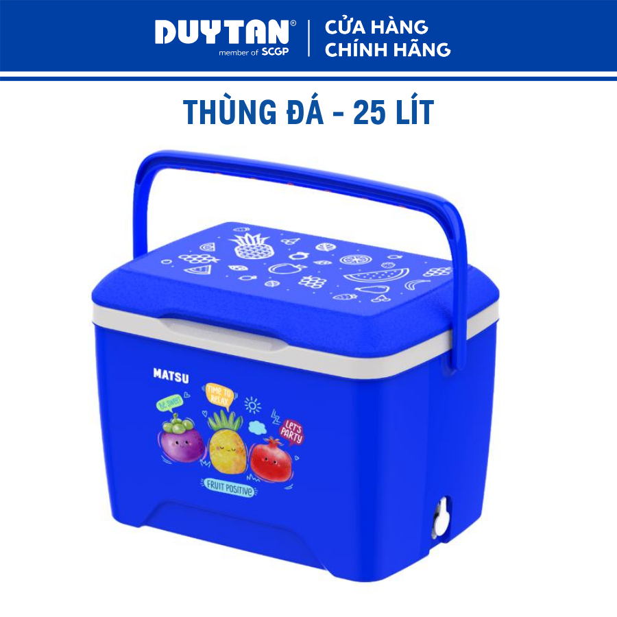 Thùng đá 25 DUY TÂN nhựa PP, công nghệ PU foam, giữ lạnh đến 24 giờ, an toàn vệ sinh thực phẩm