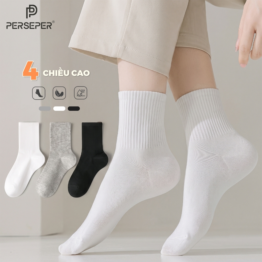 Tất vớ nam nữ chất liệu vải Hàn Quốc co giãn bốn chiều , phong cách đơn giản , chống hôi chân - Ekiu Shop