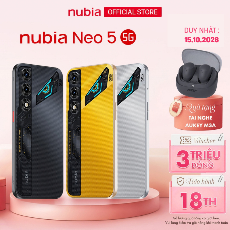 [Siêu Phẩm Giá Sốc] Điện thoại gaming Nubia Neo 5 5G I Chip Unisoc T9300 I Pin Kép 6050mAh sạc 45W I 2 Triggers Gaming