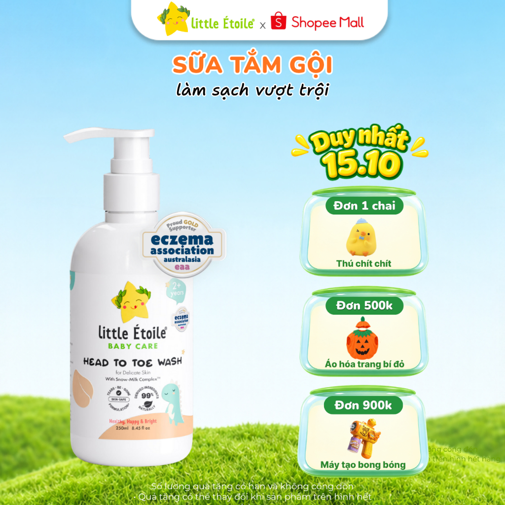 Sữa tắm gội làm sạch vượt trội Little Étoile Baby Care Úc cho bé từ 2 tuổi 250ml