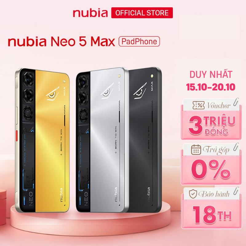 Điện thoại gaming Nubia Neo 5 Max I Màn hình lớn 7.5" 1.5K I Chip D7100 I Pin 7100mAh I Tản nhiệt đa lớp