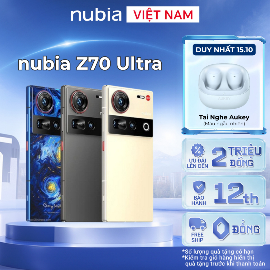 [GIÁ ƯU ĐÃI] Điện thoại Nubia Z70 Ultra I Snapdragon 8 Elite I Màn AMOLED 144Hz I Camera cảm biến Sony