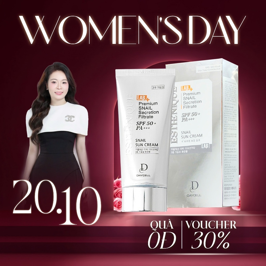 Kem chống nắng ốc sên 6 màng lọc dưỡng trắng cải thiện nếp nhăn 6 màng lọc Daycell SPF 50+ PA+++ 70ml