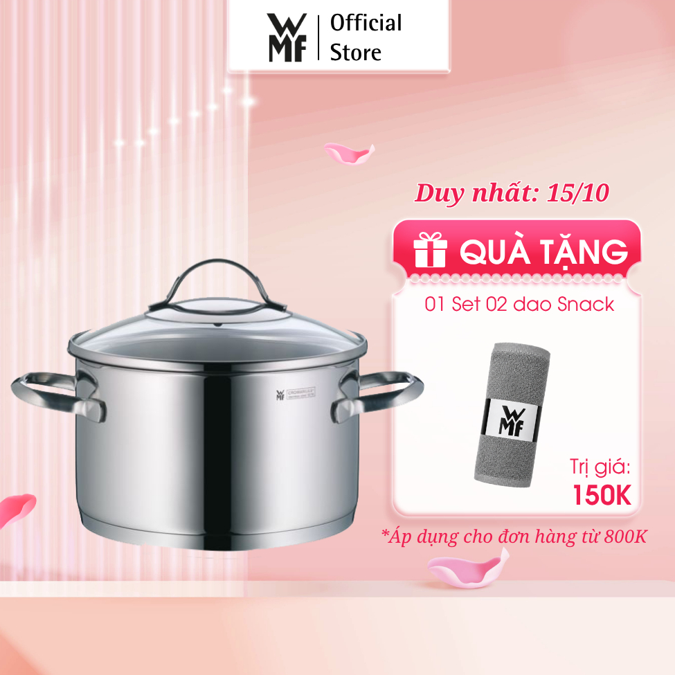 Nồi WMF Provence Đáy Từ 3 Lớp Size 16,20,24cm Chất Liệu Thép Không Gỉ, Dùng Cho Mọi Loại Bếp
