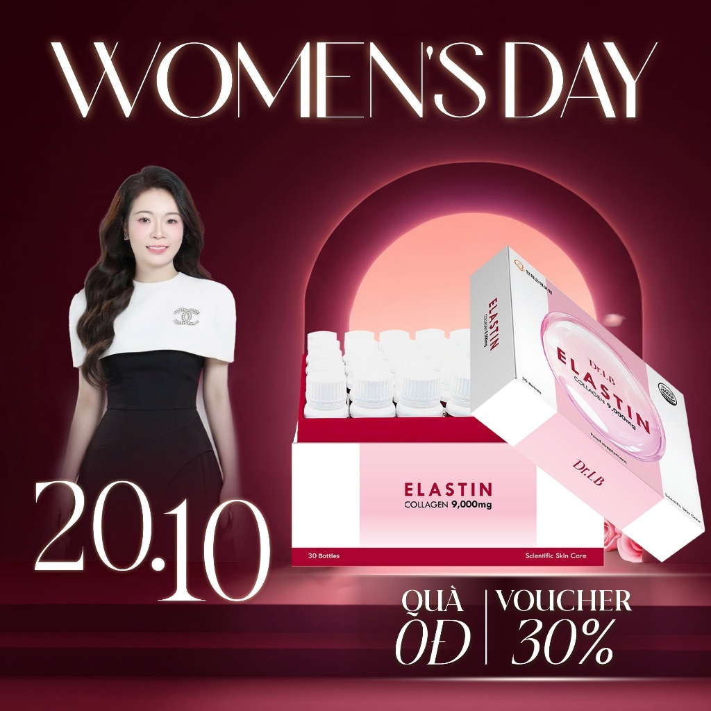 Elastin Collagen 9000mg Dr.LB Hàn Quốc 30 Lọ – Nước Uống Collagen Peptide Cá Hỗ Trợ Cải Thiện Độ Đàn Hồi Da