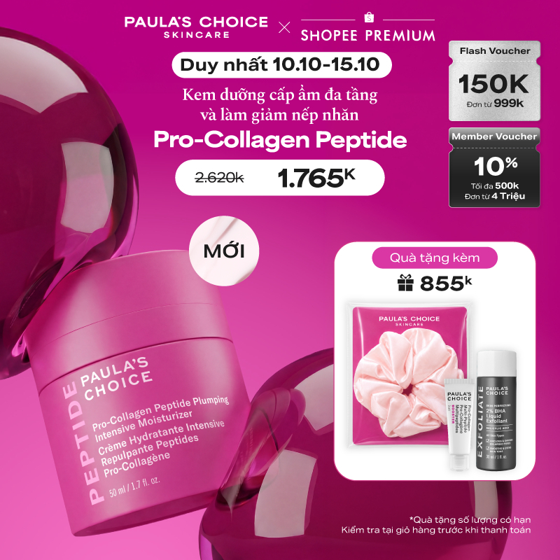 Kem dưỡng cấp ẩm đa tầng làm giảm nếp nhăn Pro-Collagen Peptide Plumping Intensive Moisturizer Paula's Choice 50ml 1160