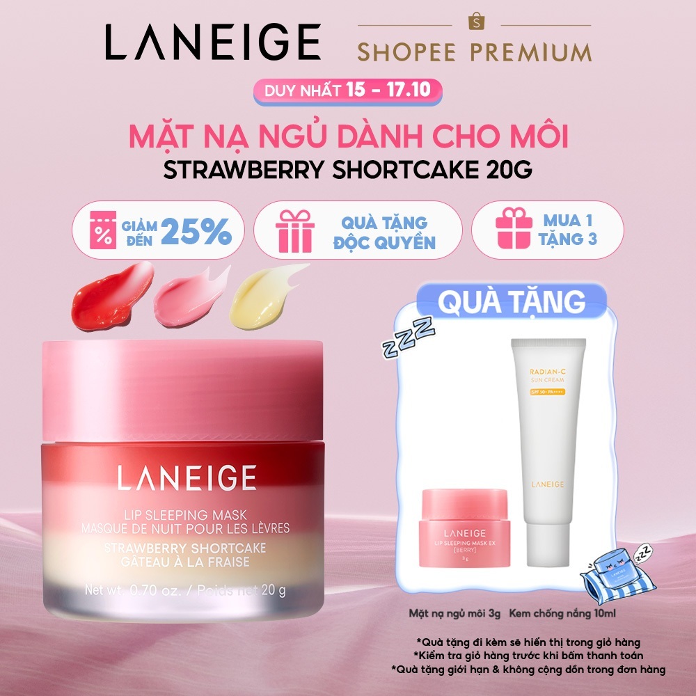 Son Dưỡng Môi LANEIGE Lip Sleeping Mask Strawberry Shortcake 20G
