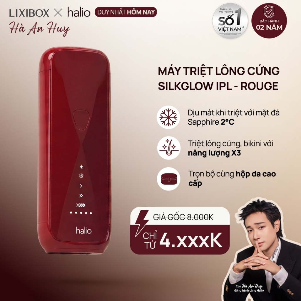 Máy Triệt Lông Lạnh Saphire Halio SilkGlow IPL - Rouge