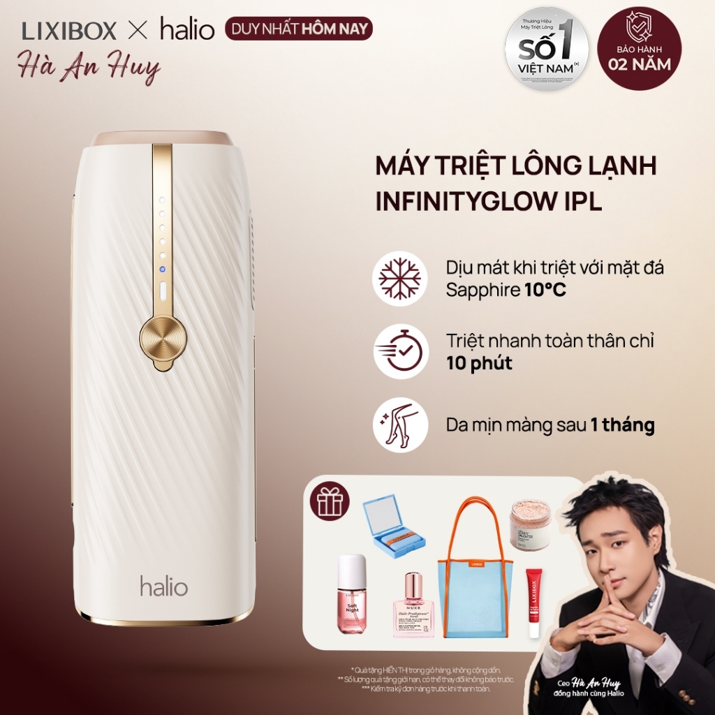 Máy Triệt Lông Lạnh Sapphire Halio InfinityGlow Advanced IPL Sapphire Cooling Hair Removal Device