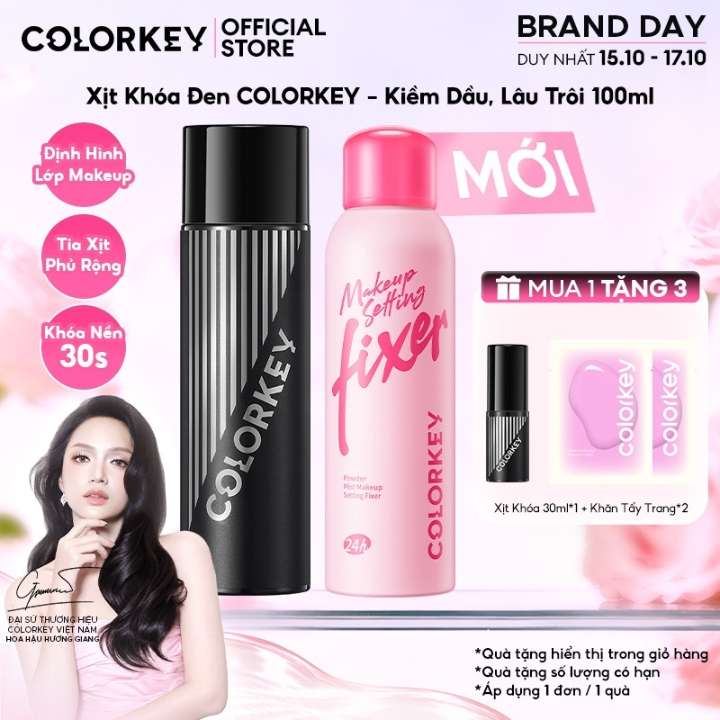 [BEST SELLER] Xịt Khóa Nền Colorkey 100ml - Kiềm Dầu, Giữ Makeup Lâu Trôi, Không Mốc Nền, Hỗ Trợ Cấp Ẩm Nhẹ