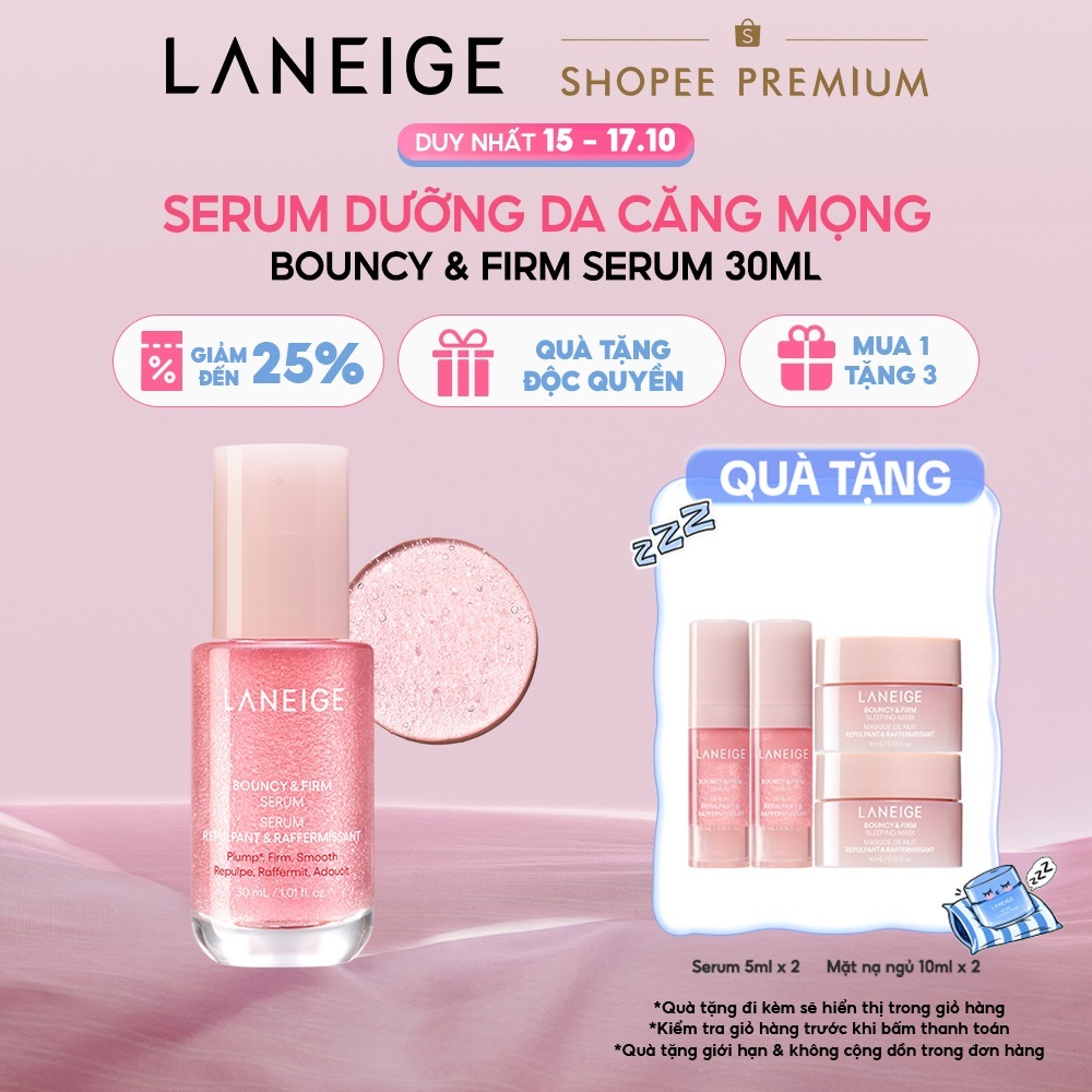 Serum tăng cường collagen, làm mờ dấu hiệu lão hóa, giúp da căng sáng Laneige Bouncy & Firm Serum 30ml