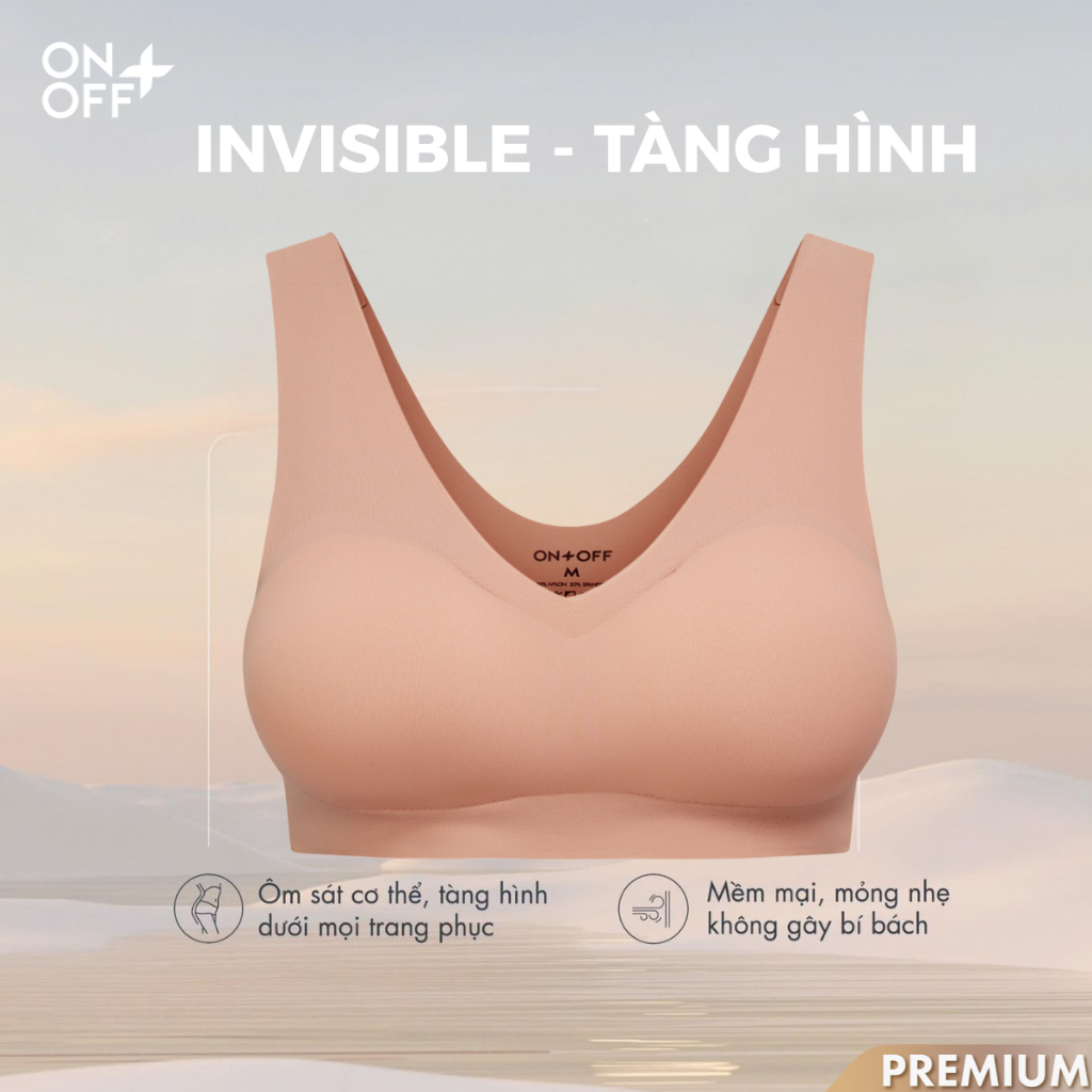 Áo bra nữ tàng hình công nghệ boning ôm sát không lộ viền ONOFF Extra -16UE23A023