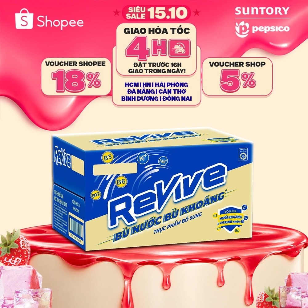 Thùng 24 Chai Nước Điện Giải Revive (500ml/chai)