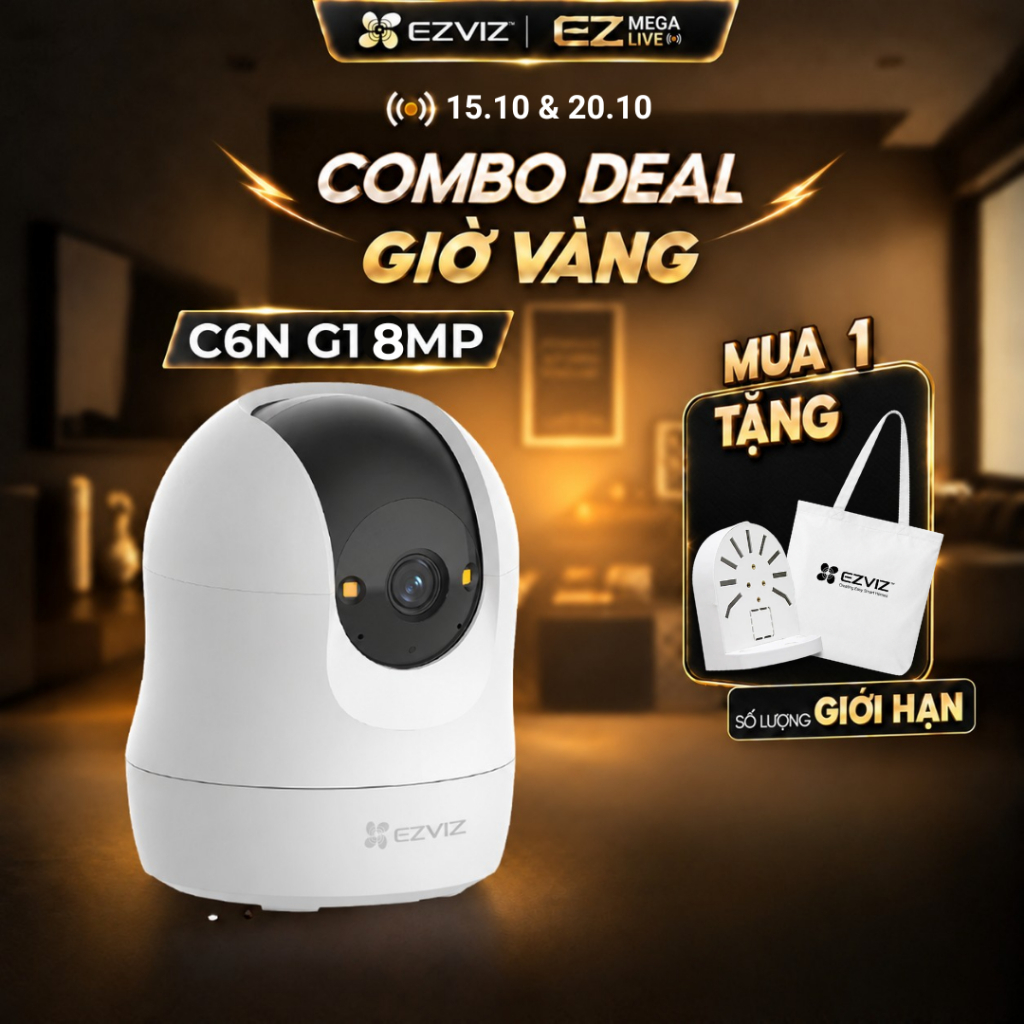 Camera EZVIZ C6N G1 8MP - Góc siêu rộng, Nhận Diện Người và Thú Cưng, True WDR Giảm Chói Sáng, Chạm Gọi Nhanh
