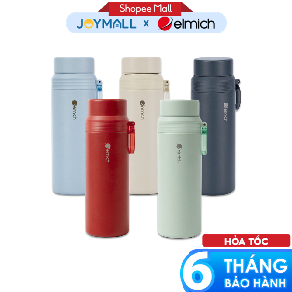 Bình Giữ Nhiệt Inox 304 Elmich EL8383 510ml EL8382 810ml, Hàng Chính Hãng,Quai Xách Tiện Lợi-JoyMall