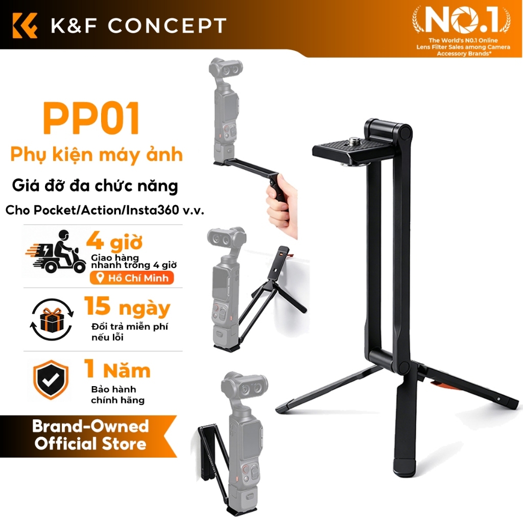 K&F CONCEPT PP01 Chân đế hút nam châm đa năng cho DJI Pocket 4/3/4P Insta360 Luna máy ảnh hành động