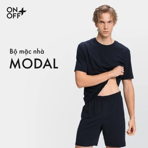 Bộ mặc nhà nam  áo T-shirt tay ngắn và quần short cạp chun, mang phong cách đơn giản, thoải mái ONOFF 18ST26S449