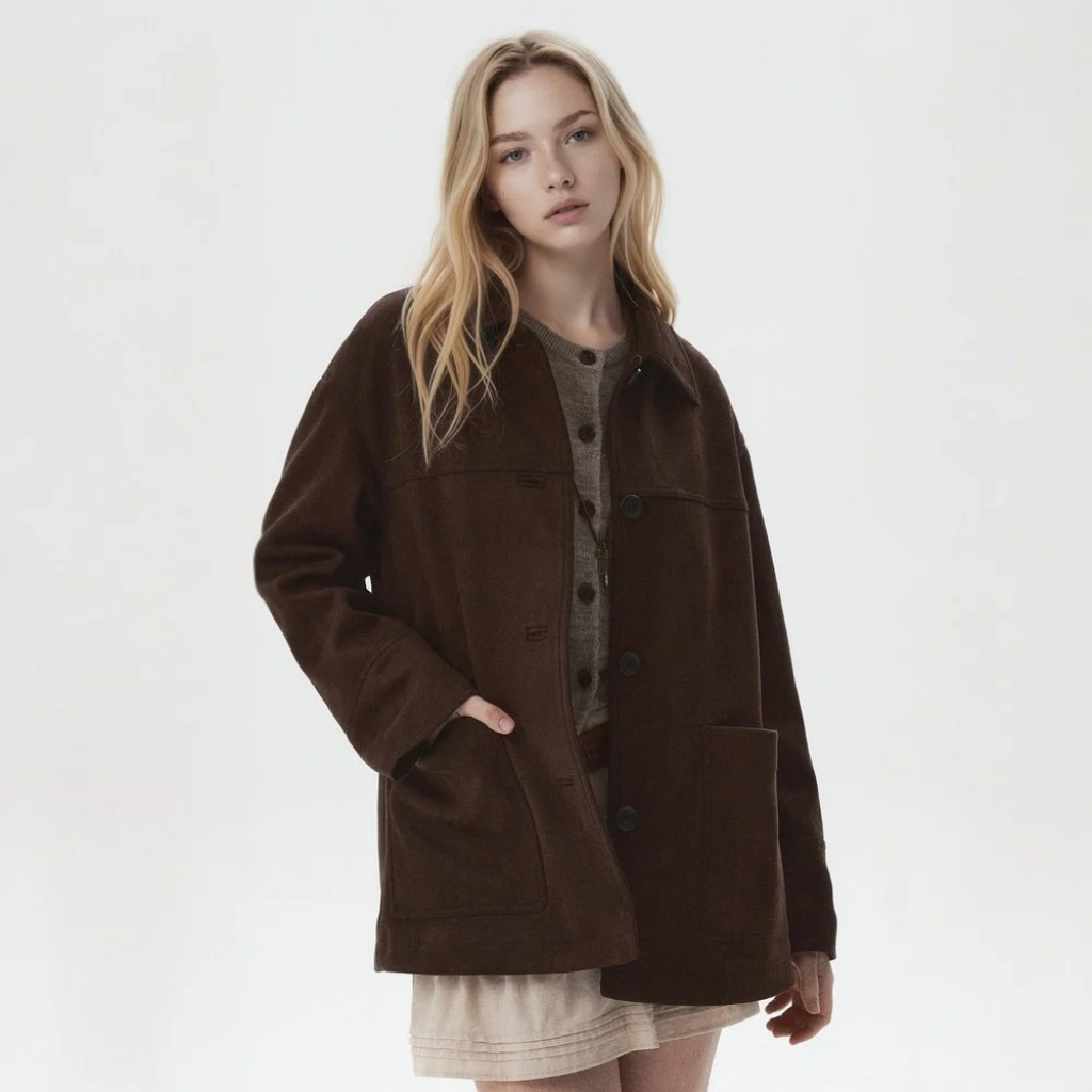 Áo Khoác Da Lộn WHO.A.U Synthetic Suede Half Jacket_WHJKGB932F