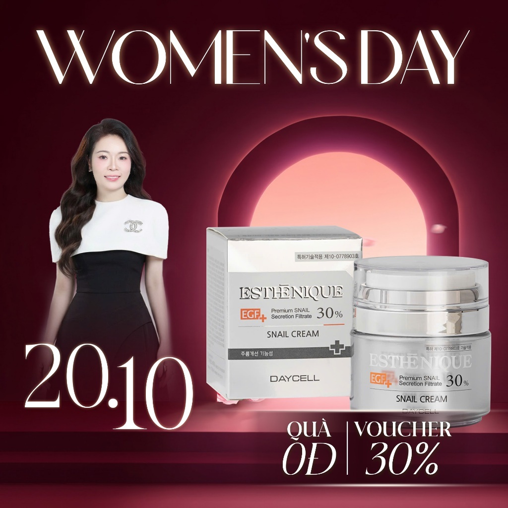 Kem Dưỡng Chống Lão Hóa Cải Thiện Nếp Nhăn Từ Dịch Nhầy Ốc Sên 30% và EGF Esthenique Snail Daycell 50ml