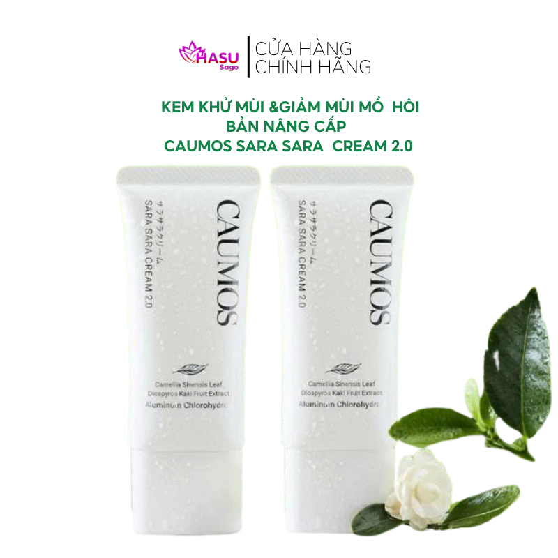 Kem Khử Mùi Không Cồn CAUMOS SARA SARA Cream 2.0 – Bản Nâng Cấp Khô Thoáng Nhẹ Tênh, Chiết Xuất Trà Xanh Nhật Bản