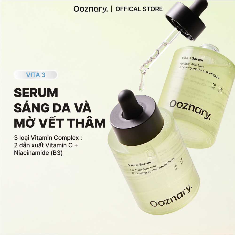 Tinh chất Ooznary Vita 3 Serum 50ml sáng da mờ thâm làm dịu da