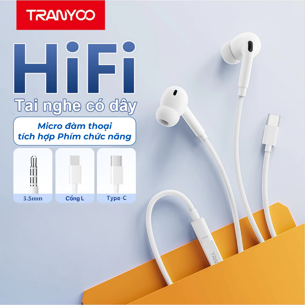 Tai Nghe Có Dây T-R12 R13 R14 Thiết Kế Nhét Tai Phù Hợp Nhu Cầu Văn Phòng Học Tập | TRANYOO VN STORE