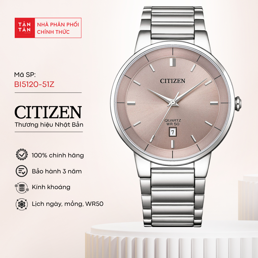 Đồng Hồ Nam Citizen  BI5120-51Z Quartz 40mm - Đồng Hồ Tân Tân
