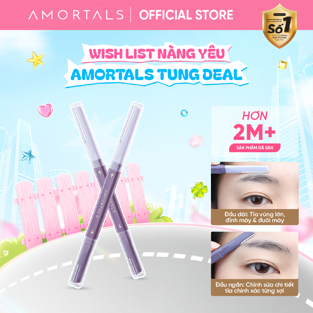 Dao cạo lông mày hai đầu Amortals dao tỉa lông mày tiện lợi không gỉ an toàn cho da Mỹ Phẩm
