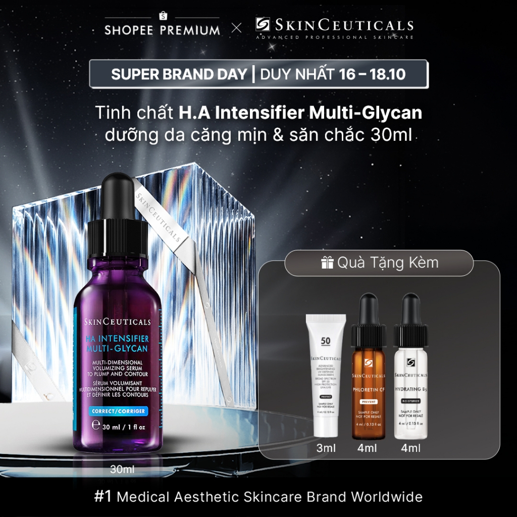 Tinh chất chuyên biệt Skinceuticals H.A. Intensifier Multi-Glycan hỗ trợ tăng cường hàm lượng Hyaluronic Acid trong da, 