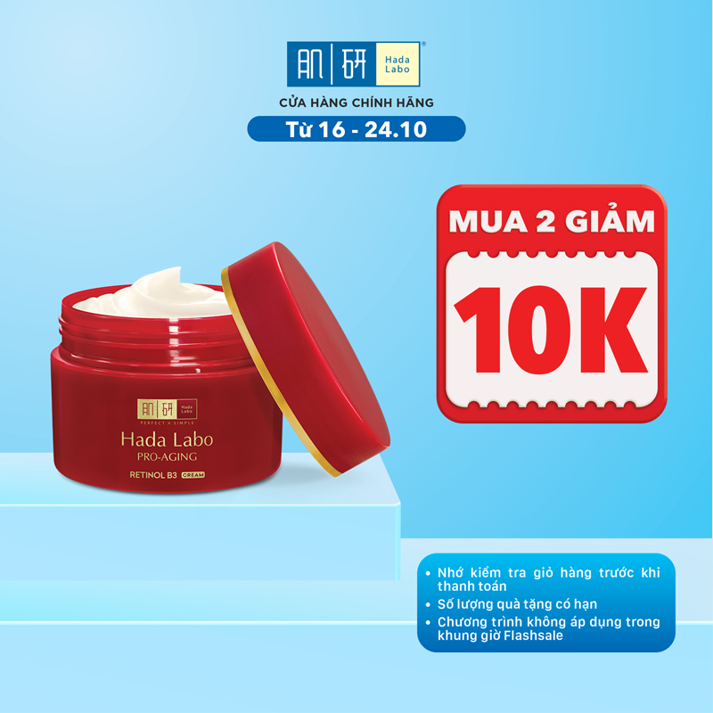 Kem dưỡng cải thiện dấu hiệu lão hóa Hada Labo Pro-Aging Retinol B3 Cream 50g