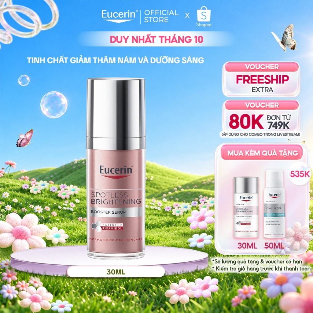 Tinh chất giảm thâm nám & dưỡng sáng Eucerin Spotless Brightening Booster Serum 30ml | Serum mờ thâm sáng da | Skincare